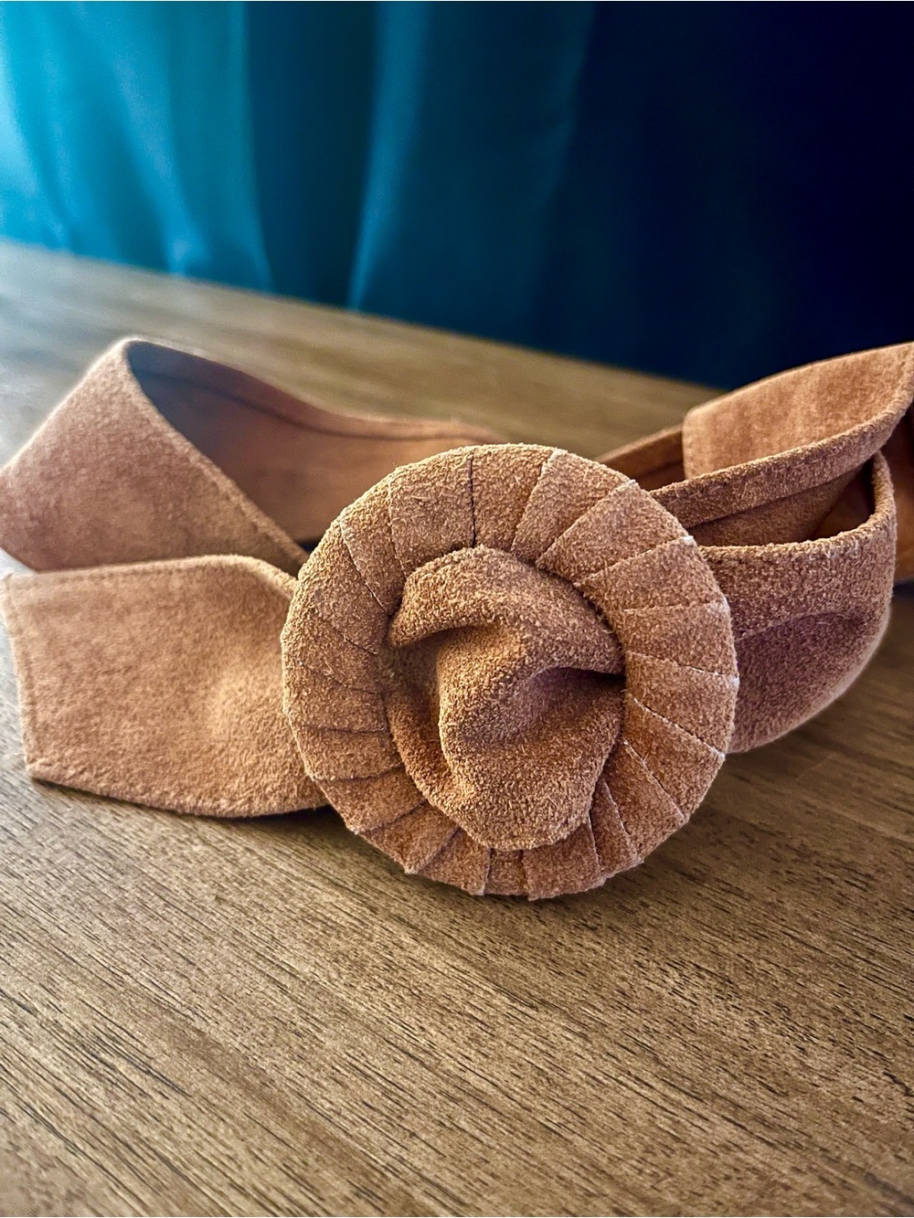 Tan Suede Pull-Through Belt
